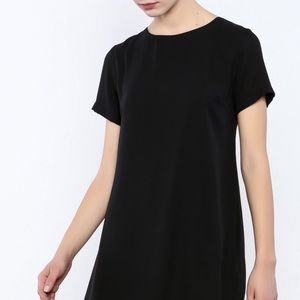 Olivaeous Black Silky Tee Dress Size: M
